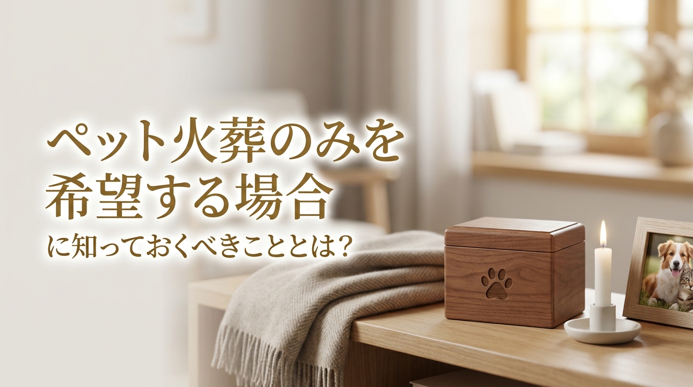ペット火葬のみを希望する場合に知っておくべきこととは？