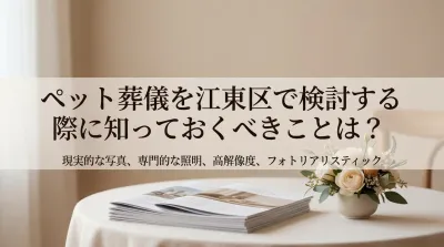 ペット葬儀を江東区で検討する際に知っておくべきことは？