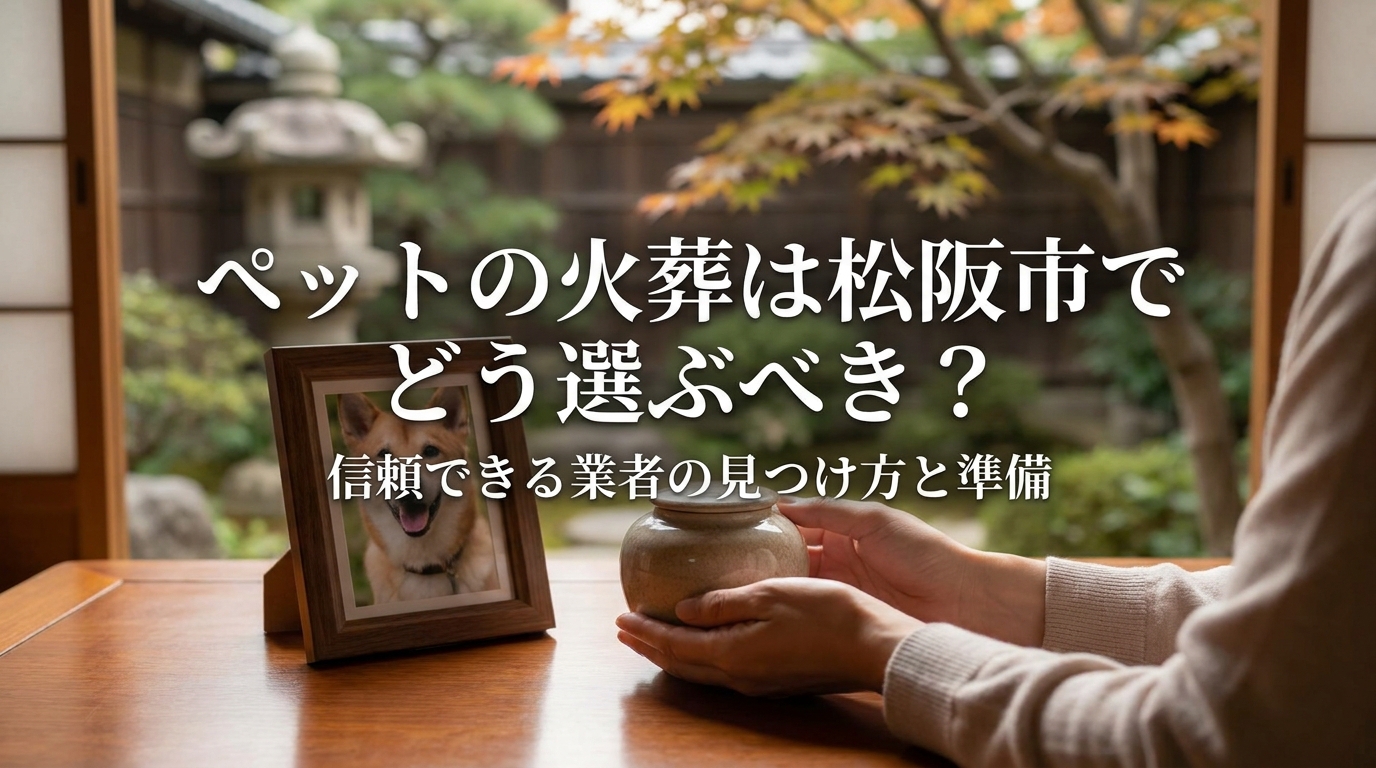 ペットの火葬は松阪市でどう選ぶべき？