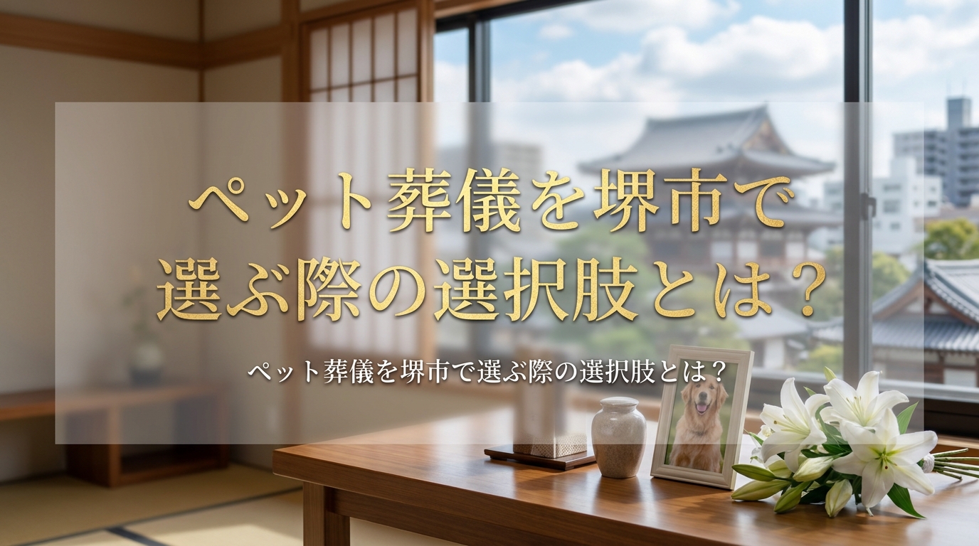 ペット葬儀を堺市で選ぶ際の選択肢とは?