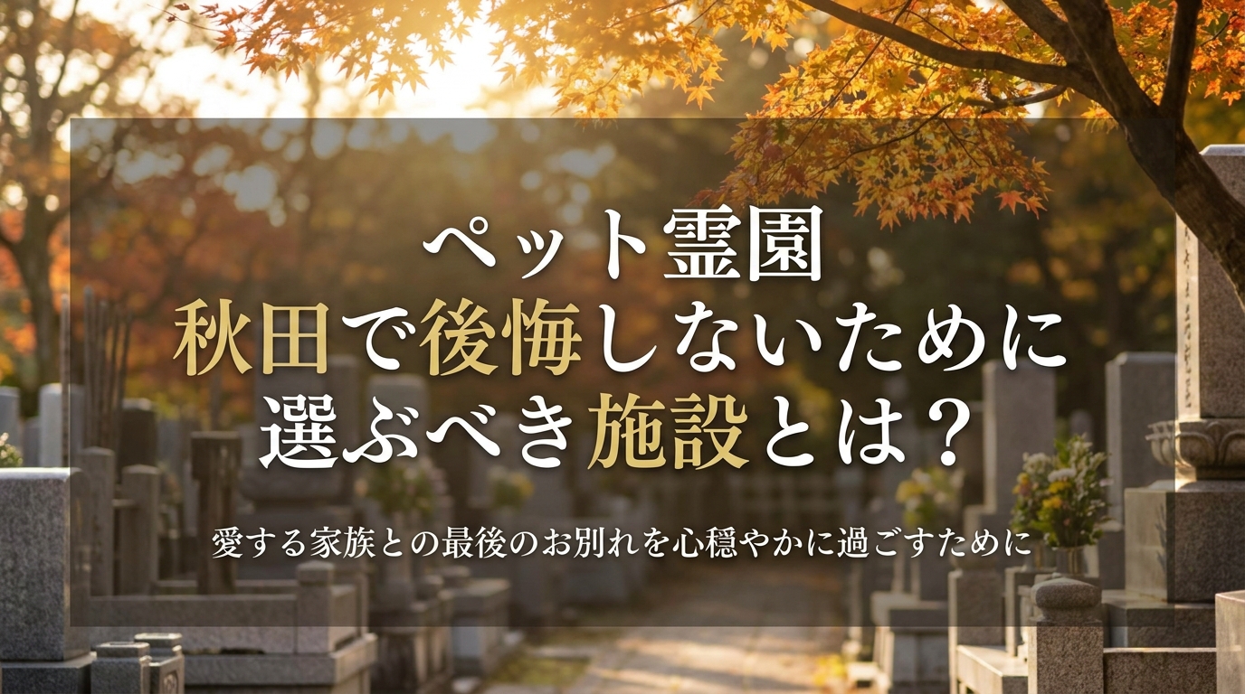 ペット霊園 秋田で後悔しないために選ぶべき施設とは？