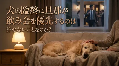 犬の臨終に旦那が飲み会を優先するのは許せないことなのか？