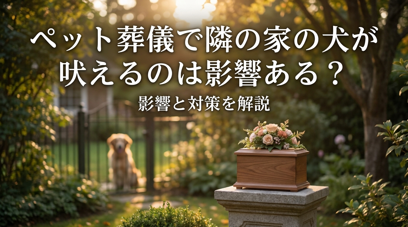 ペット葬儀で隣の家の犬が吠えるのは影響ある?