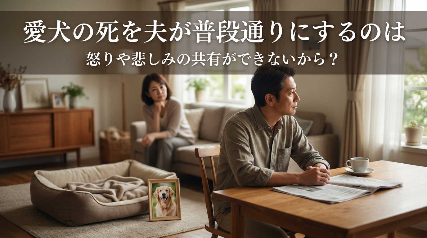 愛犬の死を夫が普段通りにするのは怒りや悲しみの共有ができないから？