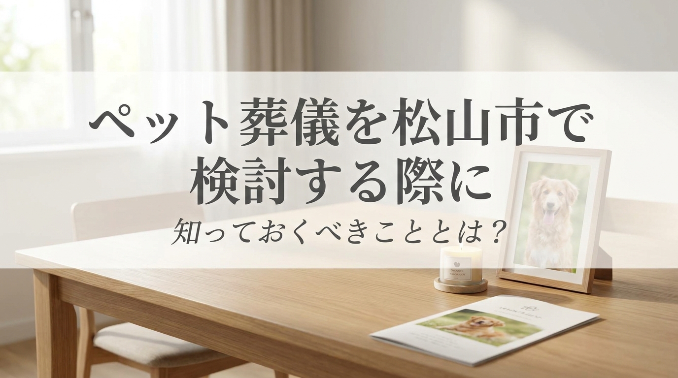 ペット葬儀を松山市で検討する際に知っておくべきこととは?