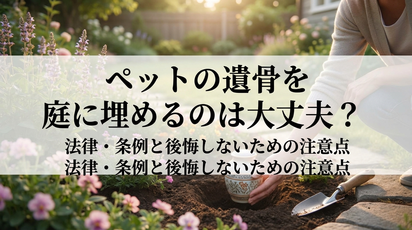 ペットの遺骨を庭に埋めるのは法律や条例で大丈夫？後悔しないための注意点は？