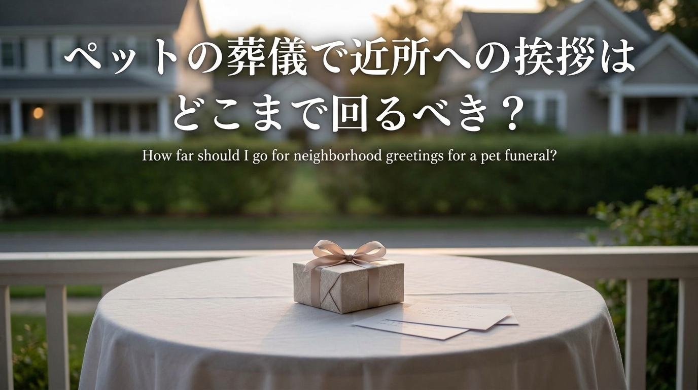 ペットの葬儀で近所への挨拶はどこまで回るべき？