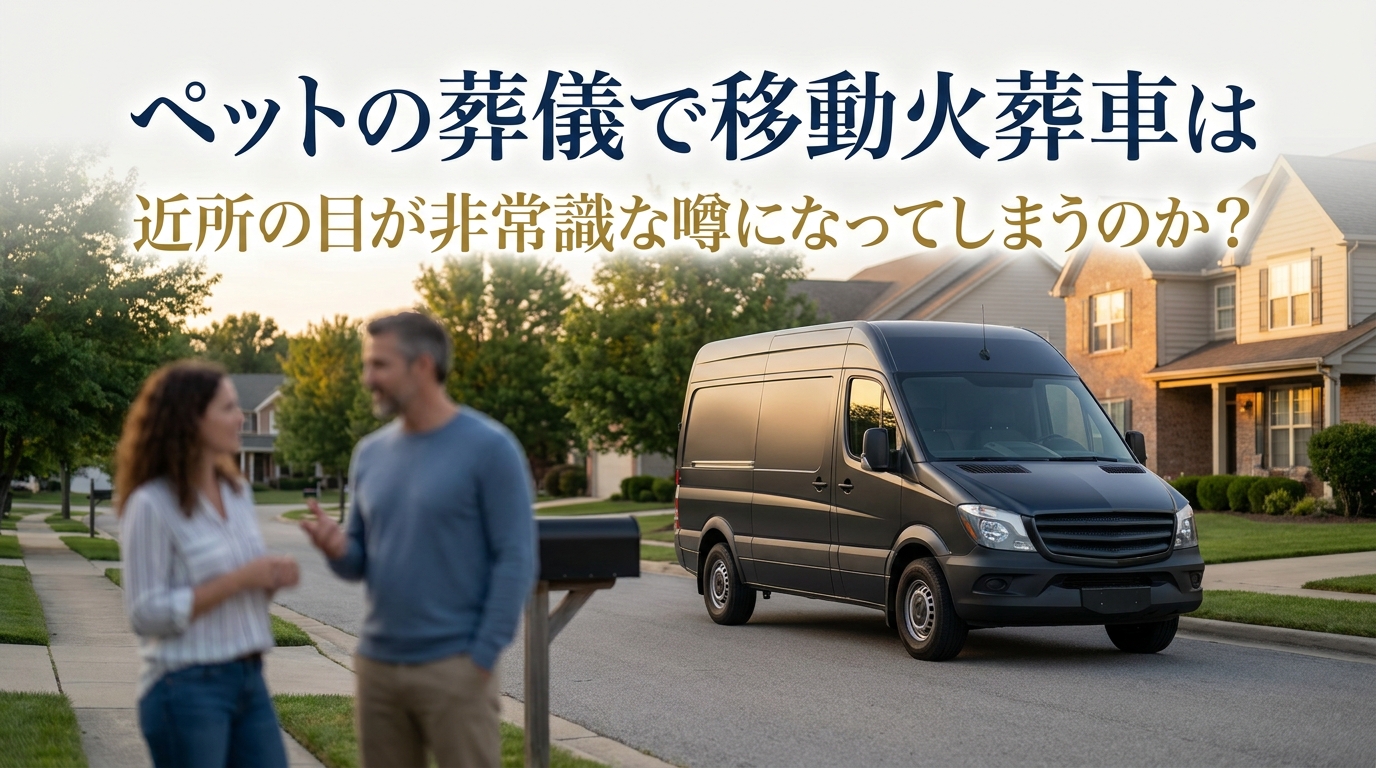 ペットの葬儀で移動火葬車は近所の目が非常識な噂になってしまうのか？