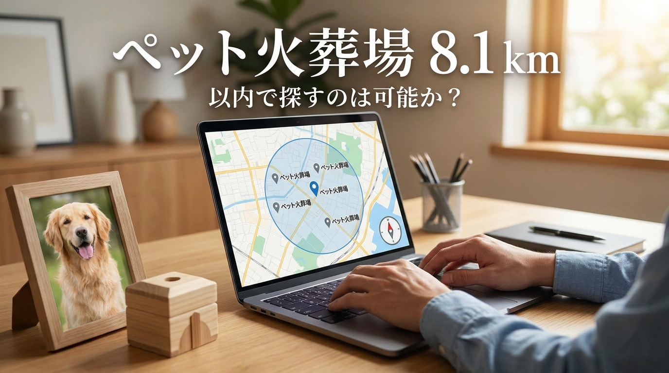 ペット火葬場 8.1 km 以内で探すのは可能か？