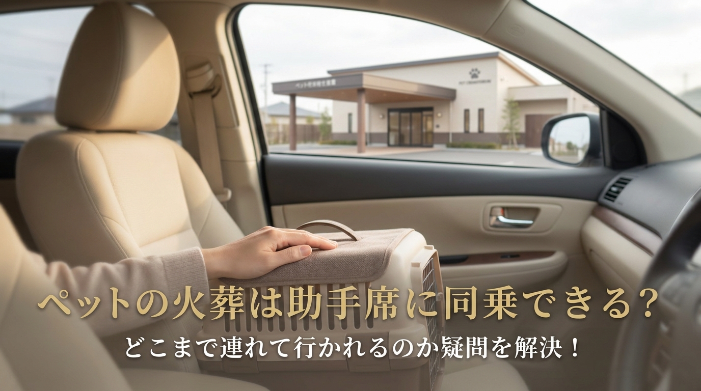 ペットの火葬は助手席に同乗できる?どこまで連れて行かれるのか疑問を解決!